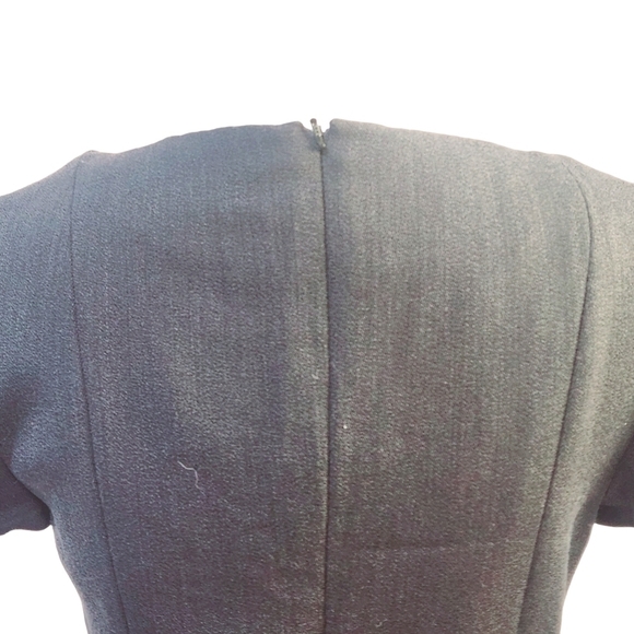 Paradiso Black Skater Style Dress Navy Blue X-Stitch With Lace peek-a-boo Sz: 2 - Picture 9 of 15